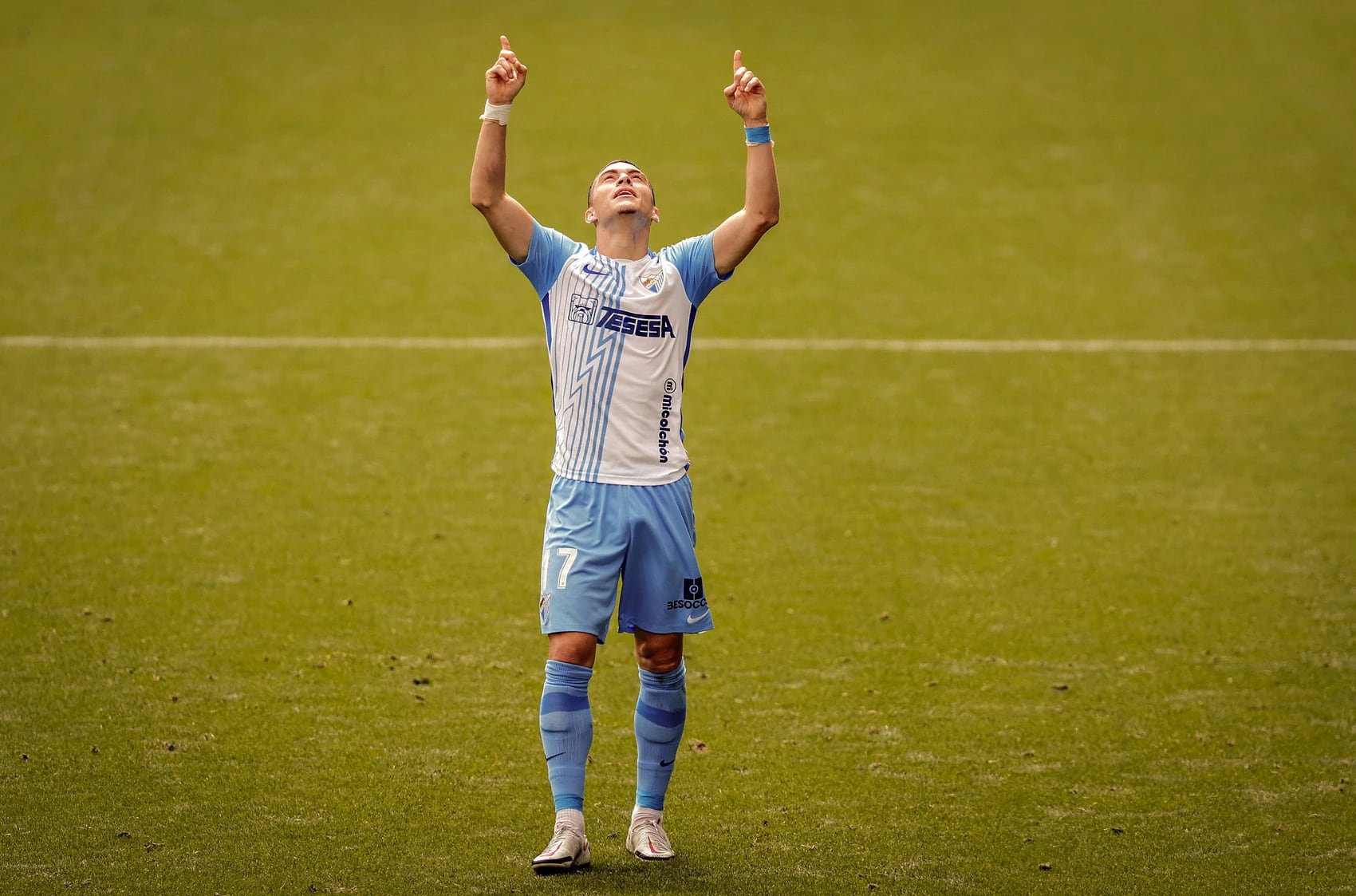 Yanis Rahmani con la camiseta del Málaga CF/ MCF