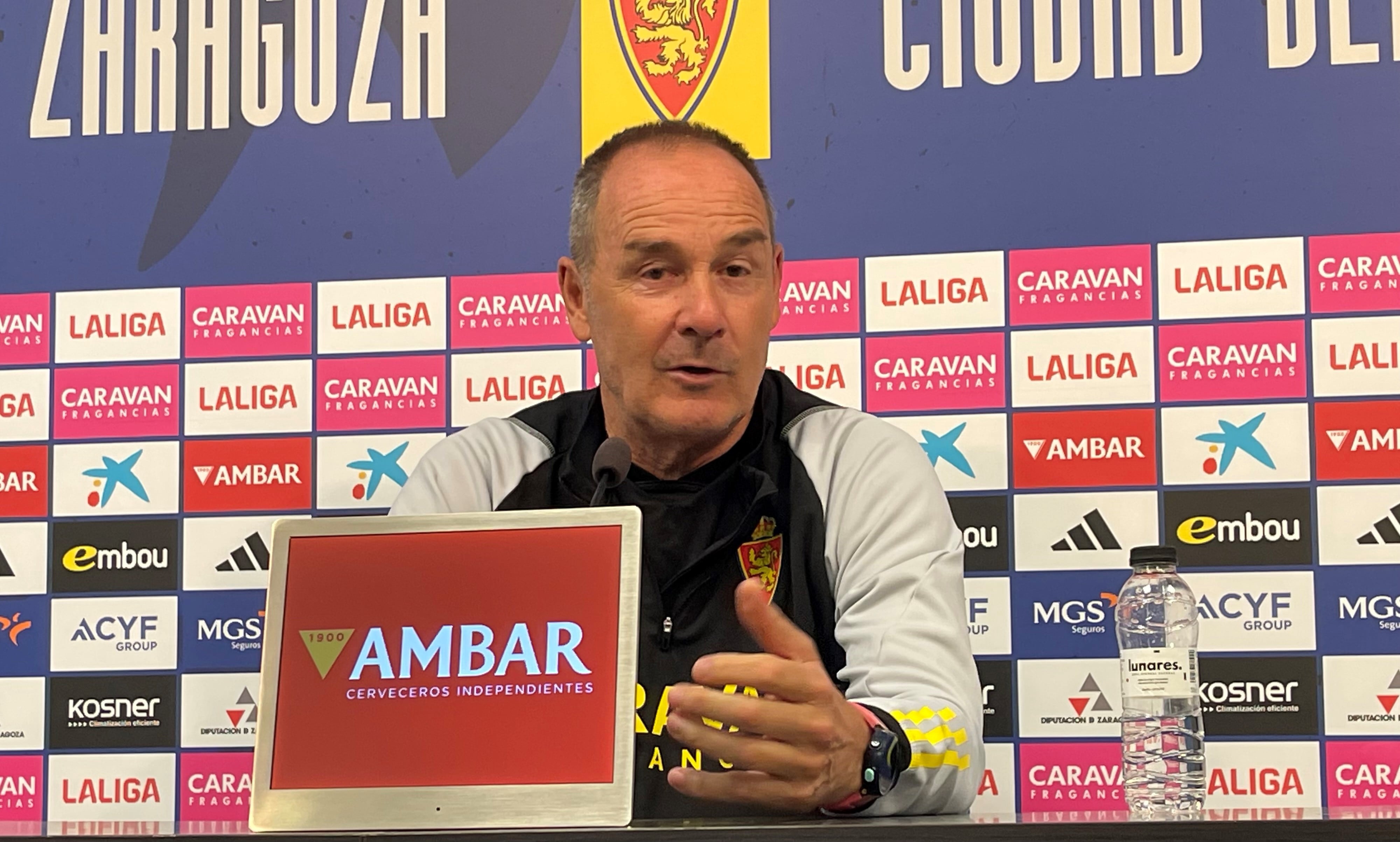 Víctor Fernández, durante su comparecencia en la previa del partido ante el Racing de Ferrol