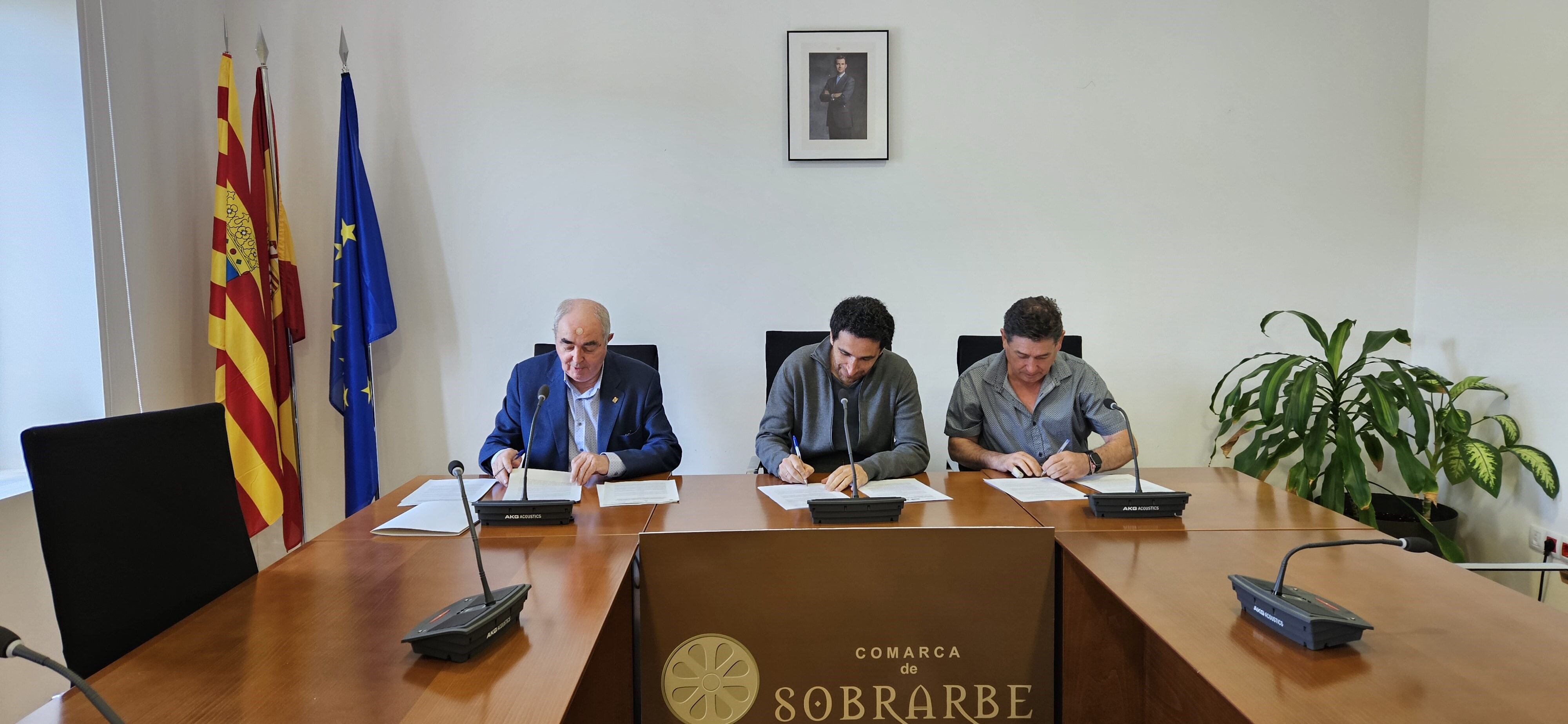 Manuel Rodríguez, José Manuel Bielsa y Ramón Buetas. Foto: Comarca de Sobrarbe