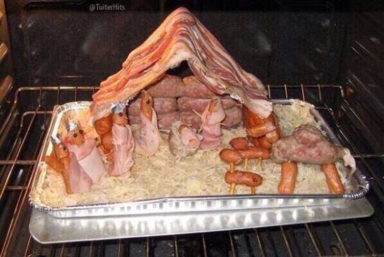 El Belén horneable, uno de los memes recibidos por WhatsApp de este año