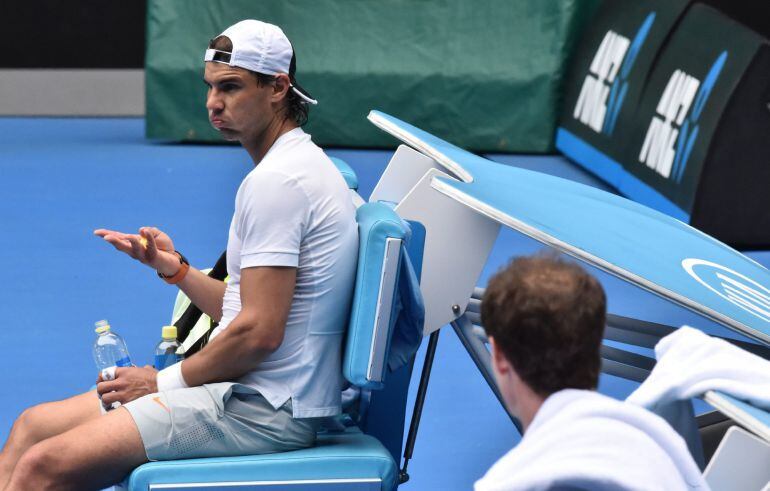 Rafael Nadal, durante un entrenamiento