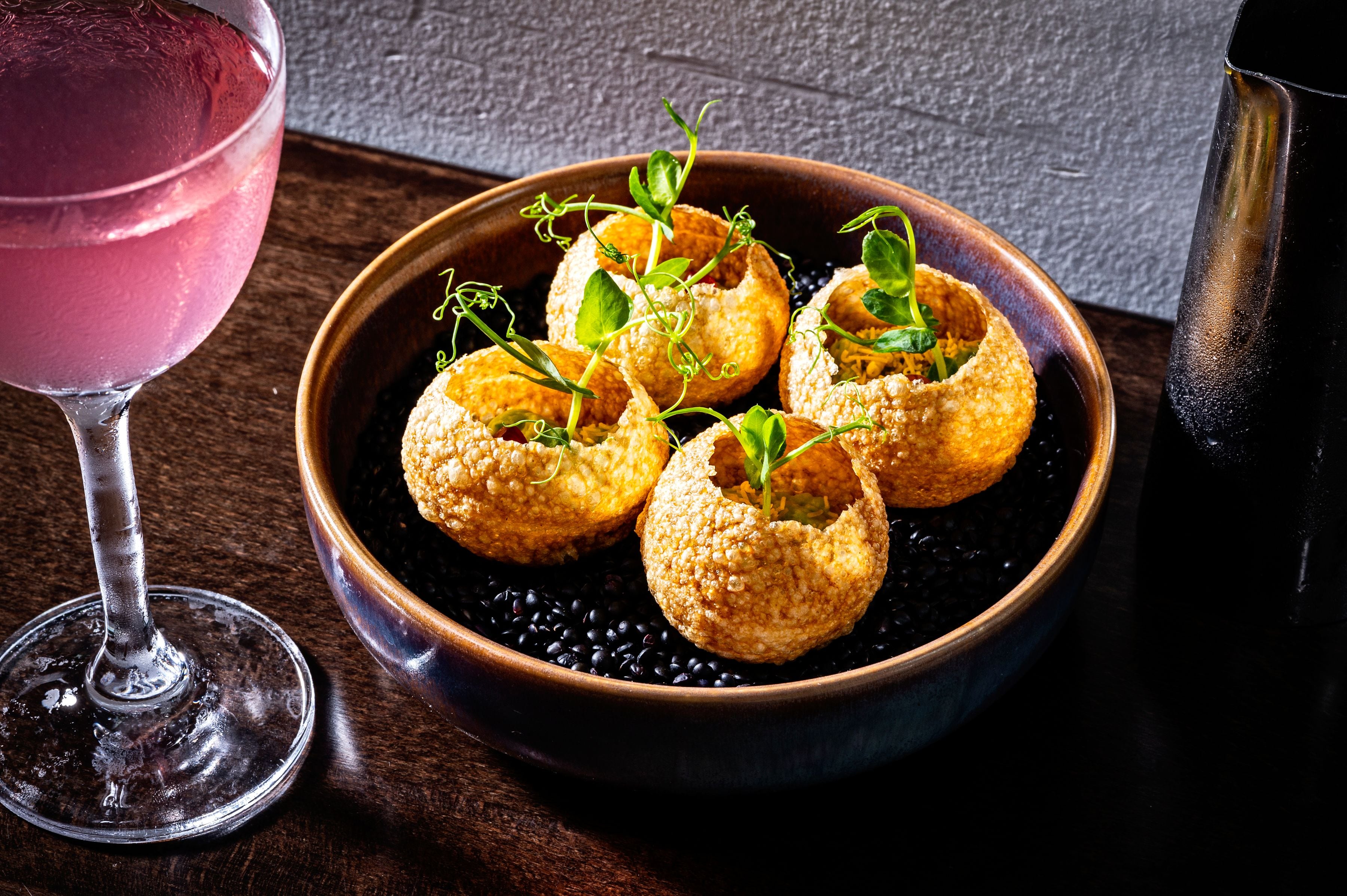 Panipuri rellenos.