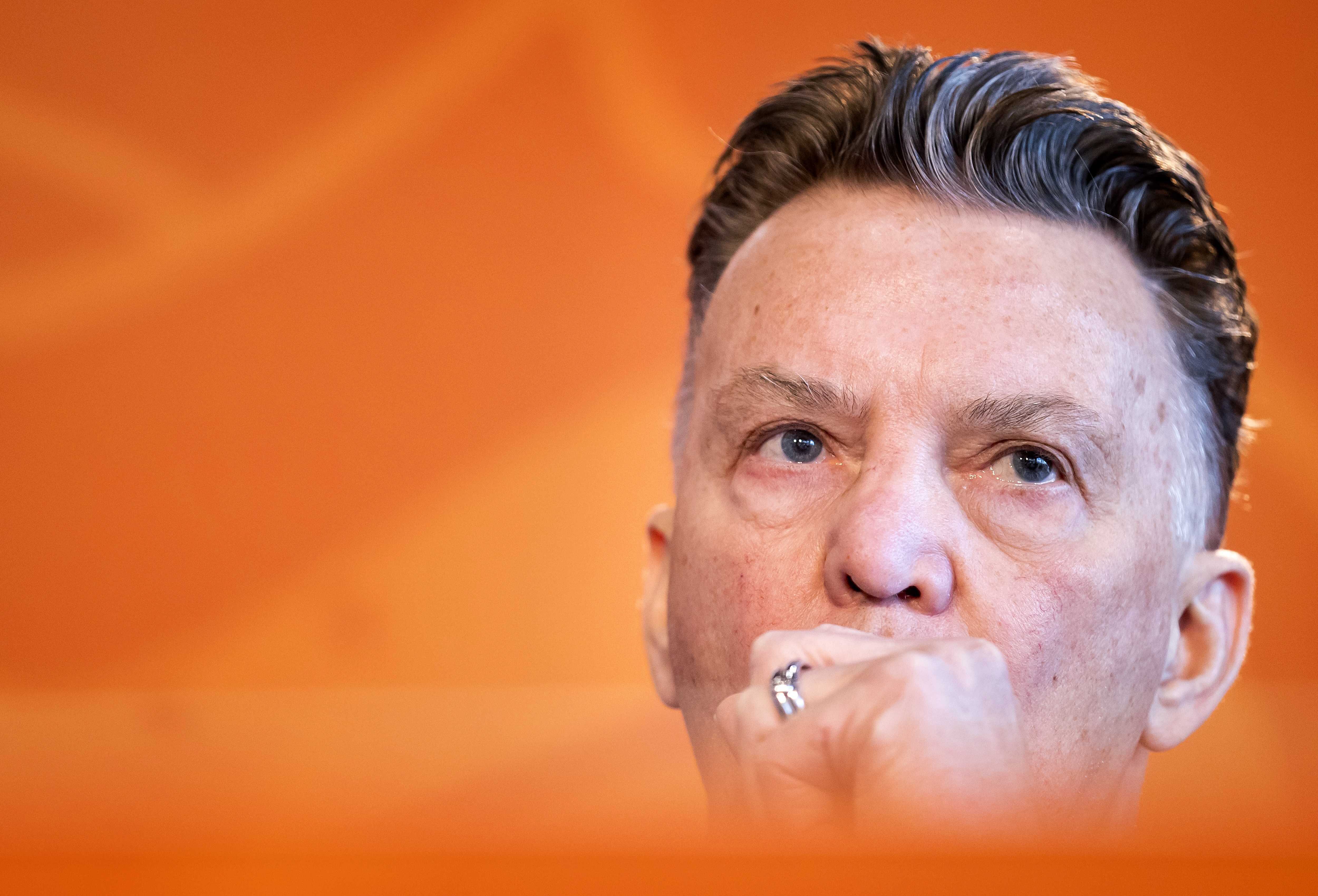 Louis van Gaal, en rueda de prensa