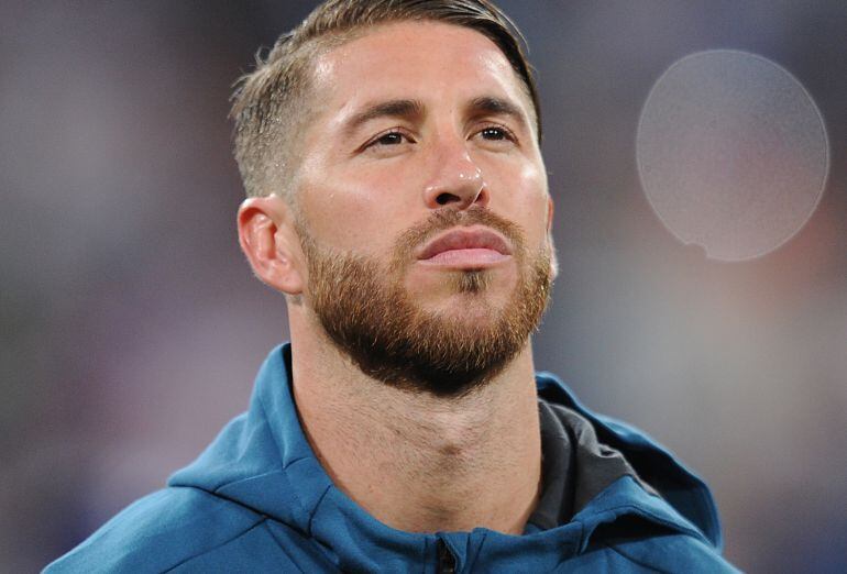 Sergio Ramos, antes de un partido con el Real Madrid