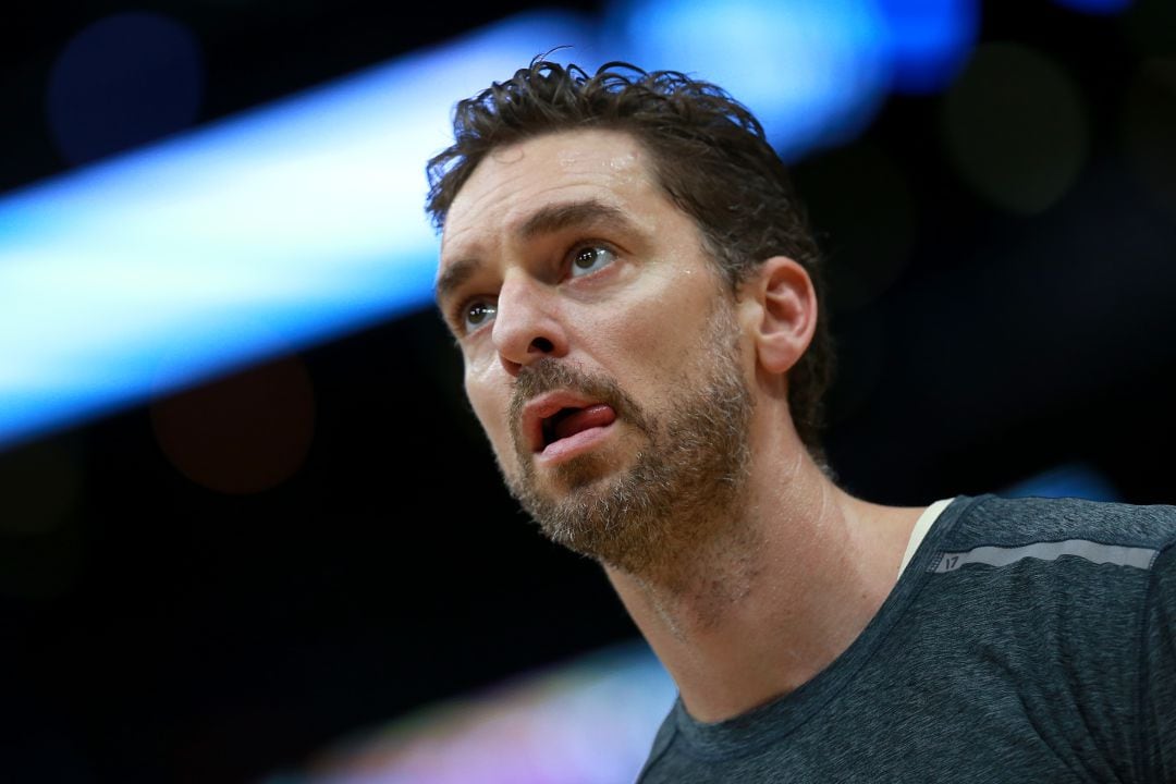 Pau Gasol durante un entrenamiento