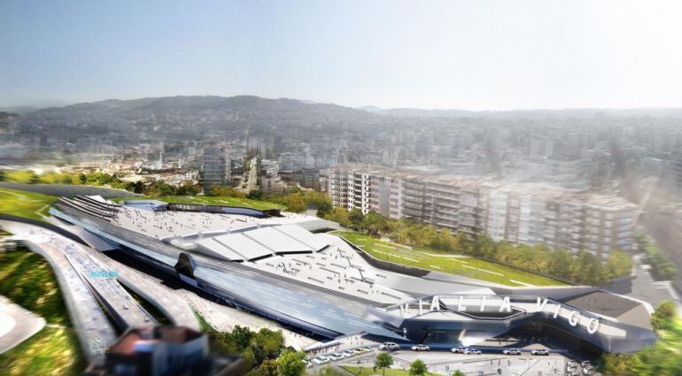 Imagen del proyecto diseñado por el arquitecto Thom Mayne para la estación Vialia de Vigo