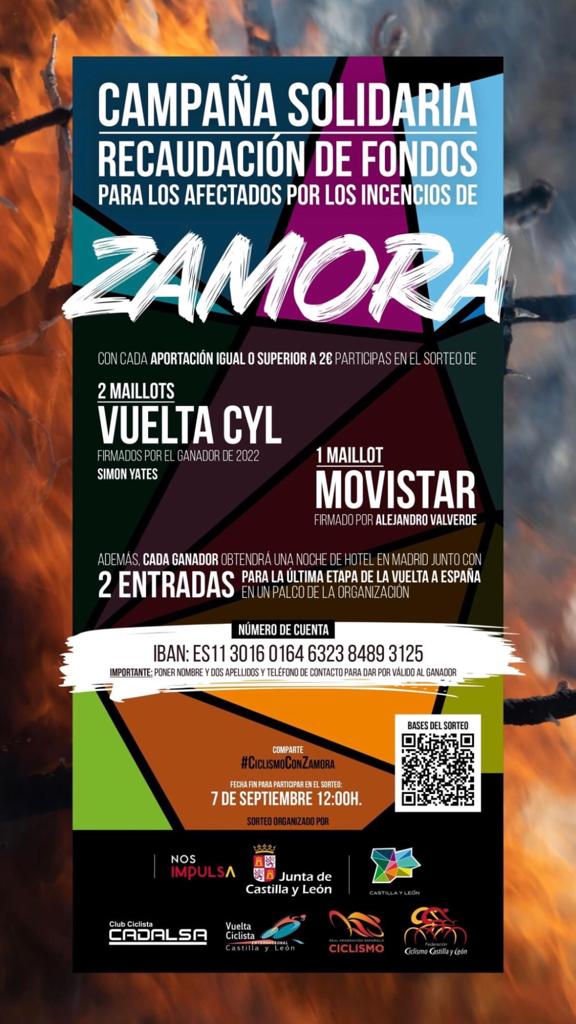Cartel de la iniciativa solidaria del Club Ciclista Cadalsa y la Consejeria de Cultura, Turismo y Deportes de la Junta de CyL