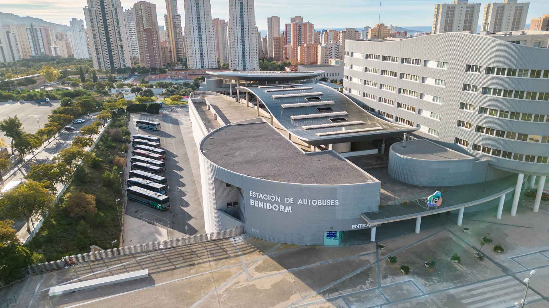 Vista aérea de la estación de autobuses de Benidorm