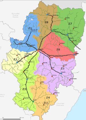 Estas son las 8 zonas de transporte por carretera que propone en estudio de la Universidad de Zaragoza