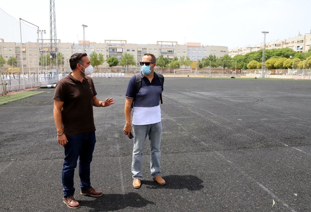 Jesus Alba durante la visita a La Granja