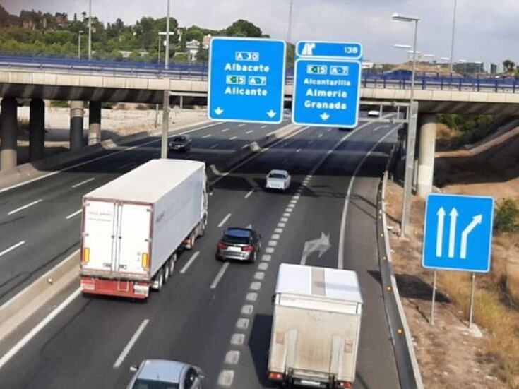 Autovía A7, en el denomiando nudo de Espinardo (Murcia)