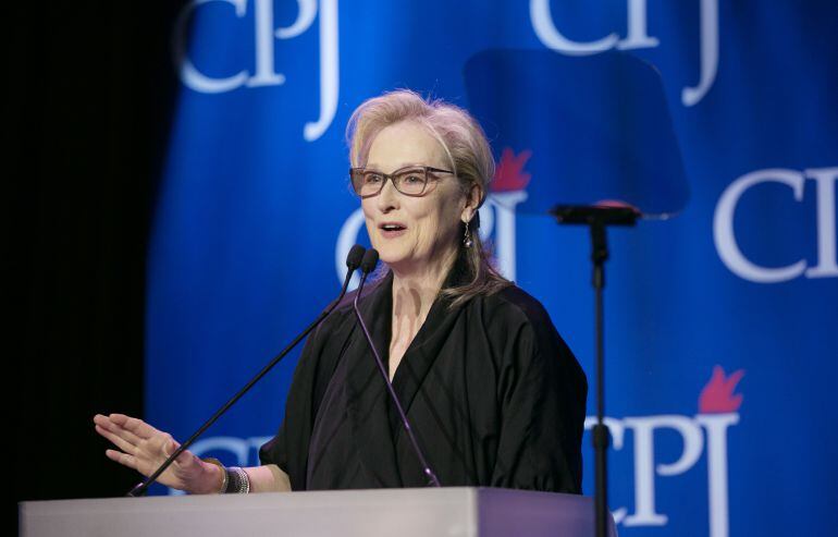 Meryl Streep durante la Gala de premios del Comité de Protección de Periodistas estaduonidenses, el pasado miércoles 