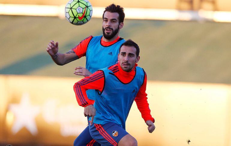 Alcácer y Negredo, en entrenamiento