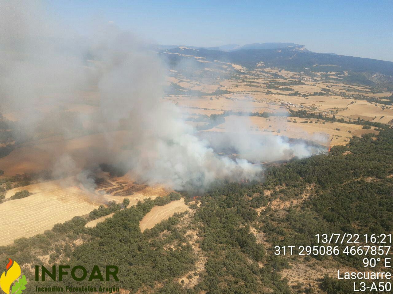 Imagen del incendio registrado en Tolva