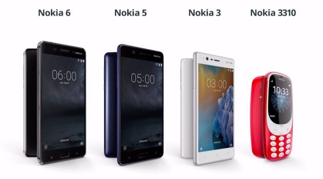 Nokia 6, Nokia 5, Nokia 3 y nuevo Nokia 3310