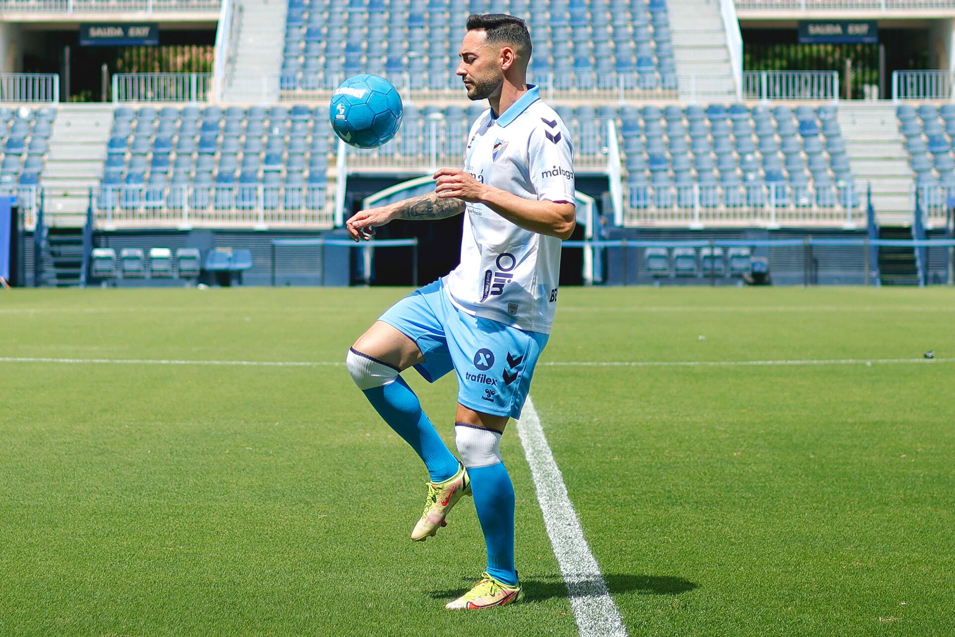 Víctor García, en su presentación como jugador del Málaga