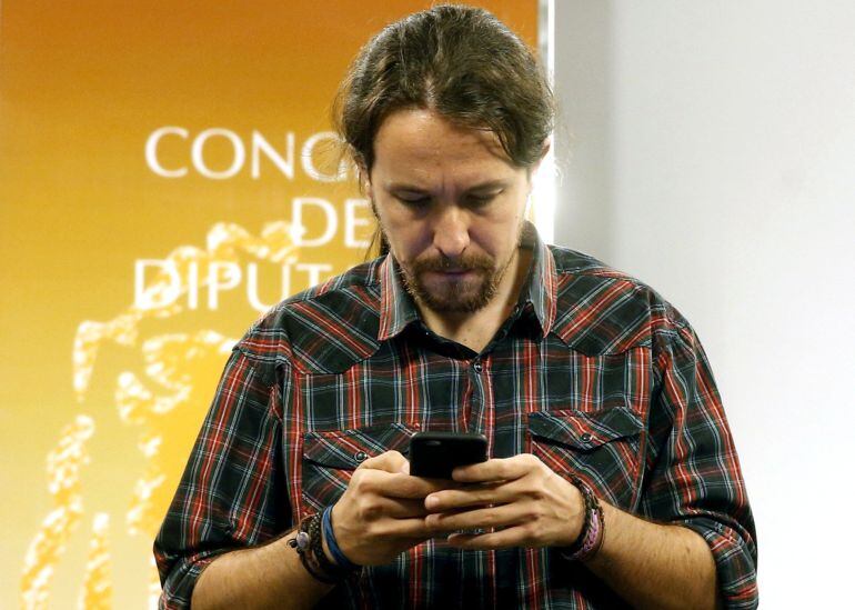 El secretario general de Podemos, Pablo Iglesias, en el Congreso de los Diputados