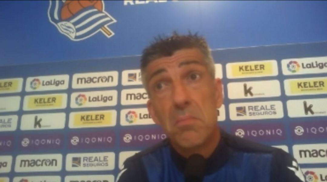 Imanol durante un momento de su comparecencia en Zubieta