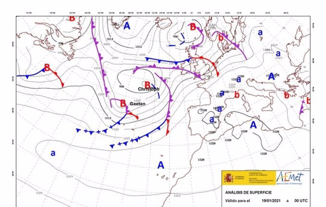 La borrasca Gaetán dejará abundante lluvia en gran parte del país