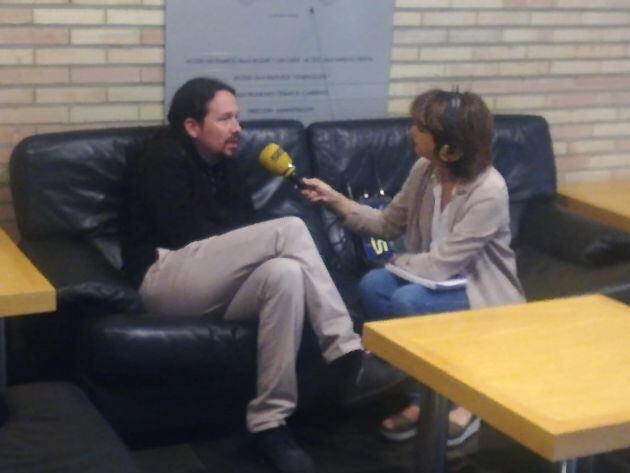 Entrevista de la directora de contenidos de Radio Zaragoza, Eva Pérez Sorribes, en Hora 14 Aragón, al líder de Podemos, Pablo Iglesias, la primera tras la Sentencia del Procés