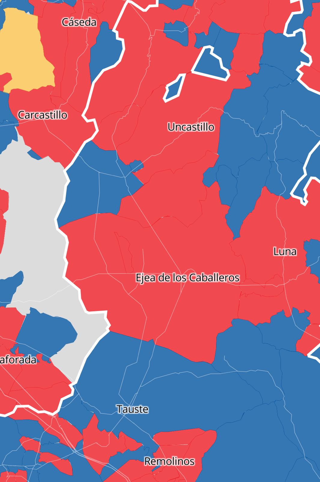 Mapa postelectoral Cinco Villas / Eldiario.es