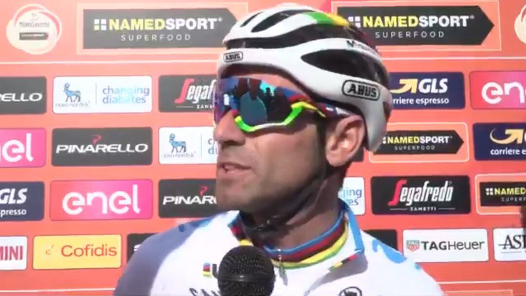 Alejandro Valverde antes de la Milán-San Remo.