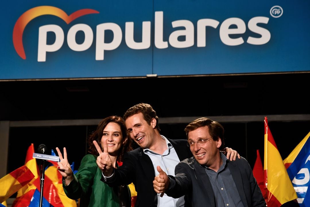 Isabel Díaz Ayuso, Pablo Casado y José Luis Martínez Almeida