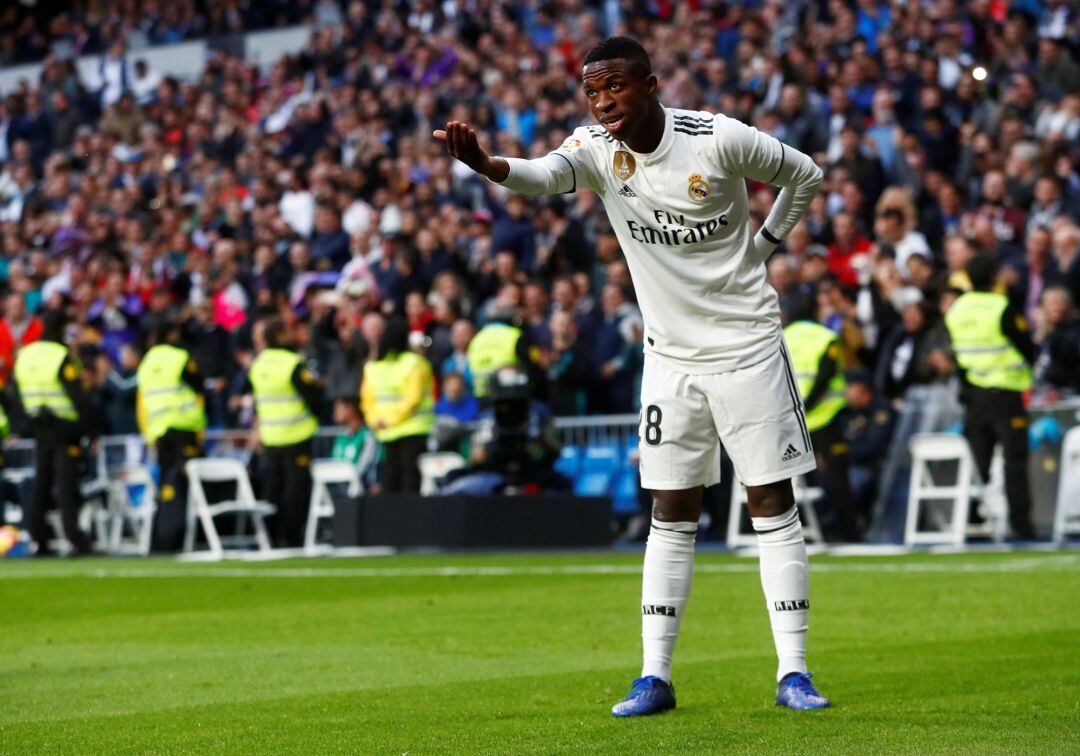 Vinicius celebra el primer gol. 