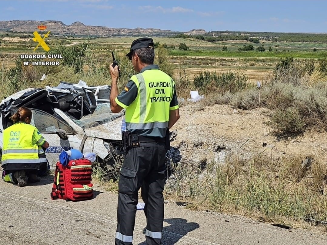 La Guardia Civil investiga las causas del accidente en Lalueza