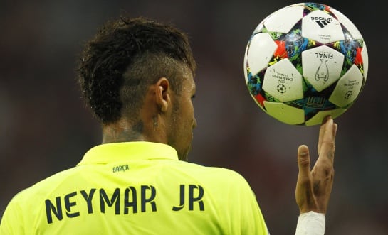 Football - Bayern Munich v FC Barcelona - UEFA Champions League Semi Final Second Leg - Allianz Arena, Munich, Germany - 12/5/15  Barcelona&#039;s Neymar  Reuters / Ina Fassbender