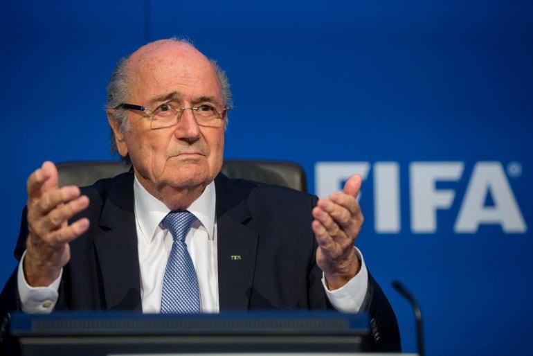 Blatter, en la sede de la FIFA en Zúrich