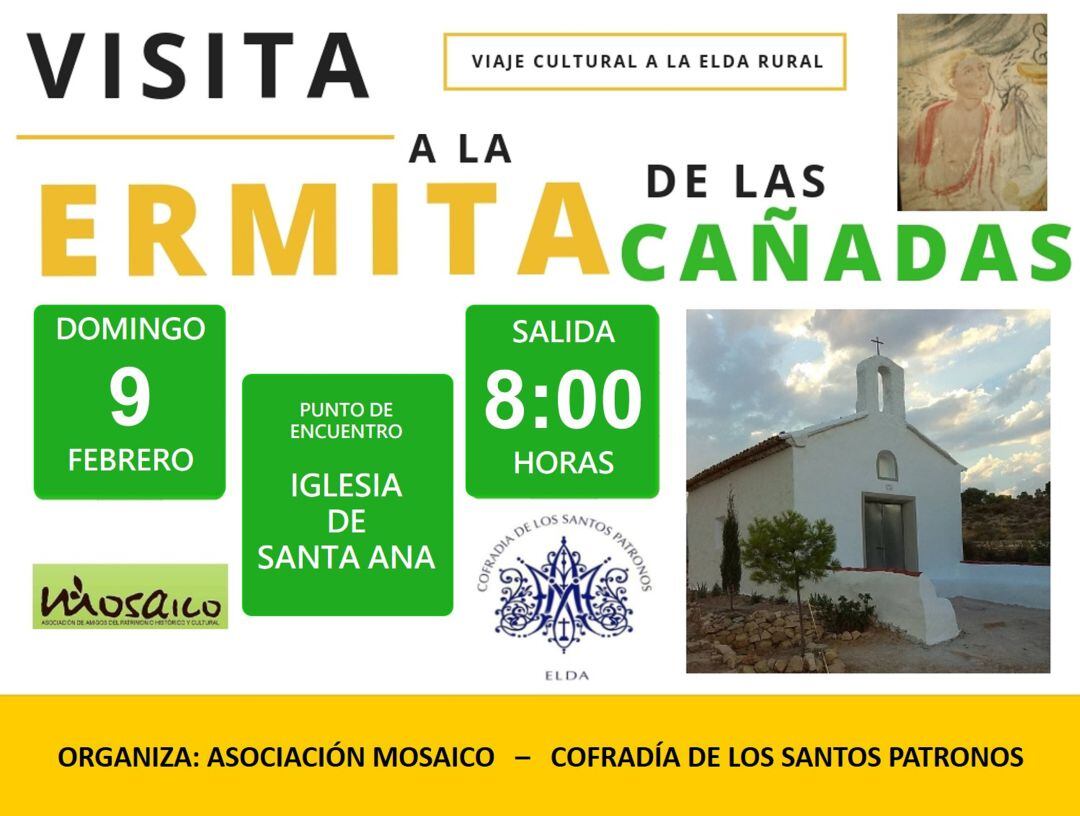 La Asociación Mosaico y la Cofradía de los Santos Patronos organizan una visita cultural a la Ermita de las Cañadas