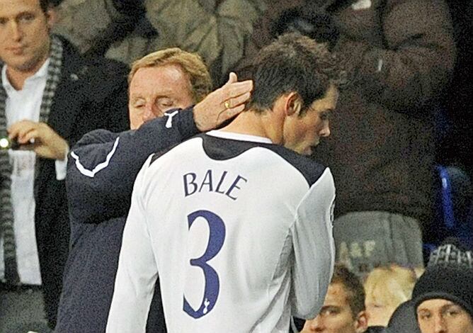 Harry Rednapp con Gareth Bale durante un partido de la UEFA Champions League