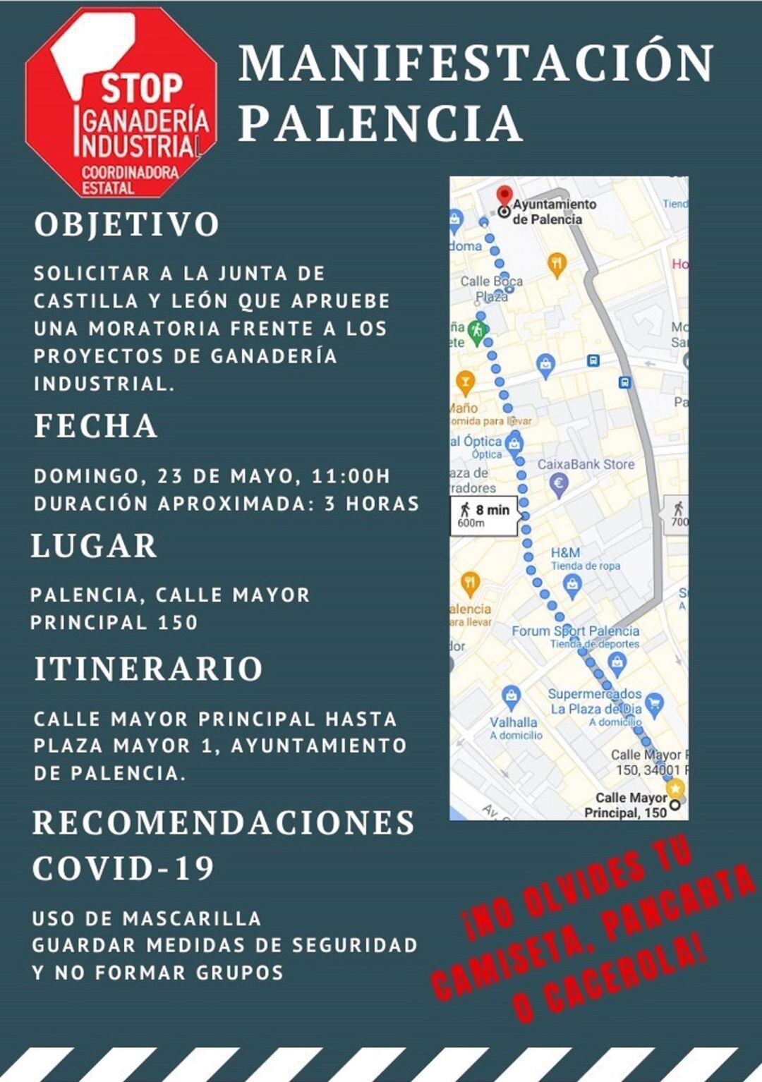 Manifestación en Palencia contra las granjas porcinas que se prevén en la provincia