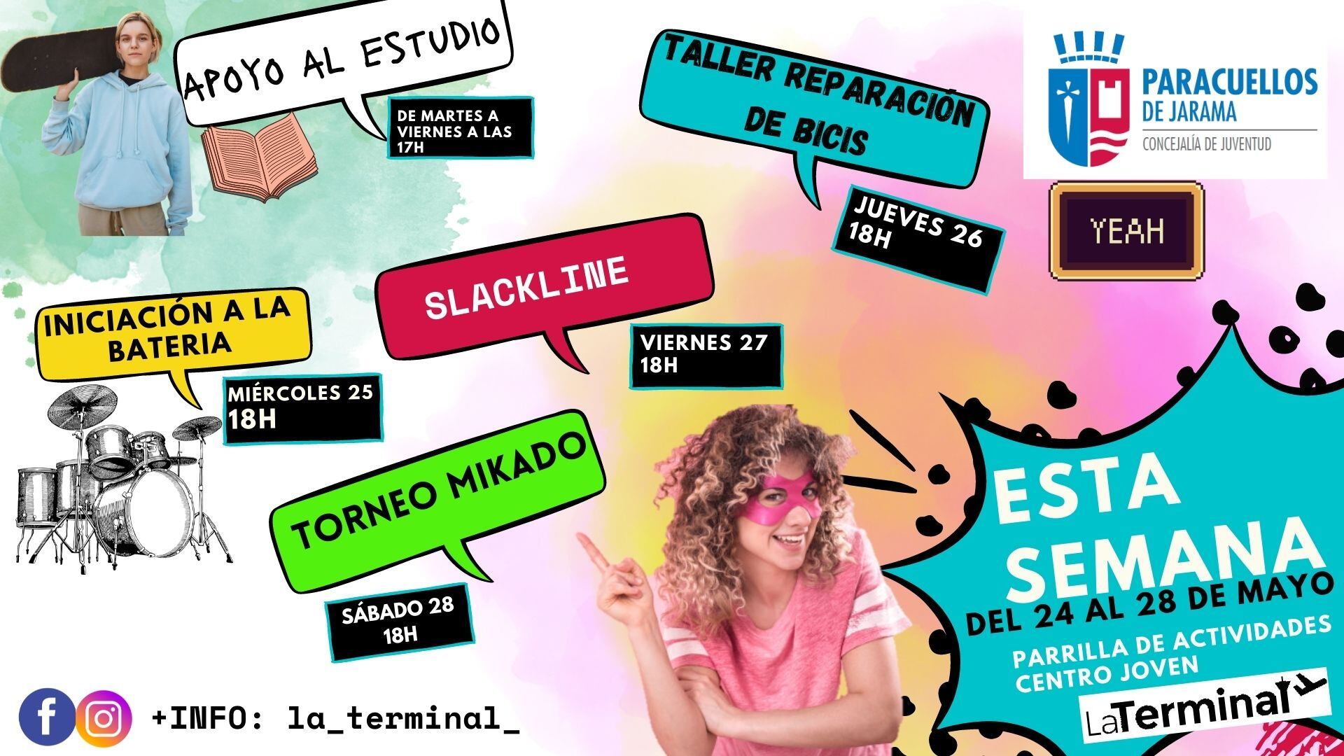 Las actividades se dirigen a los jóvenes mayores de 12 años y se desarrollarán hasta el 28 de mayo, abarcando talleres de refuerzo para el estudio, musicales y deportes de equilibrio entre otros