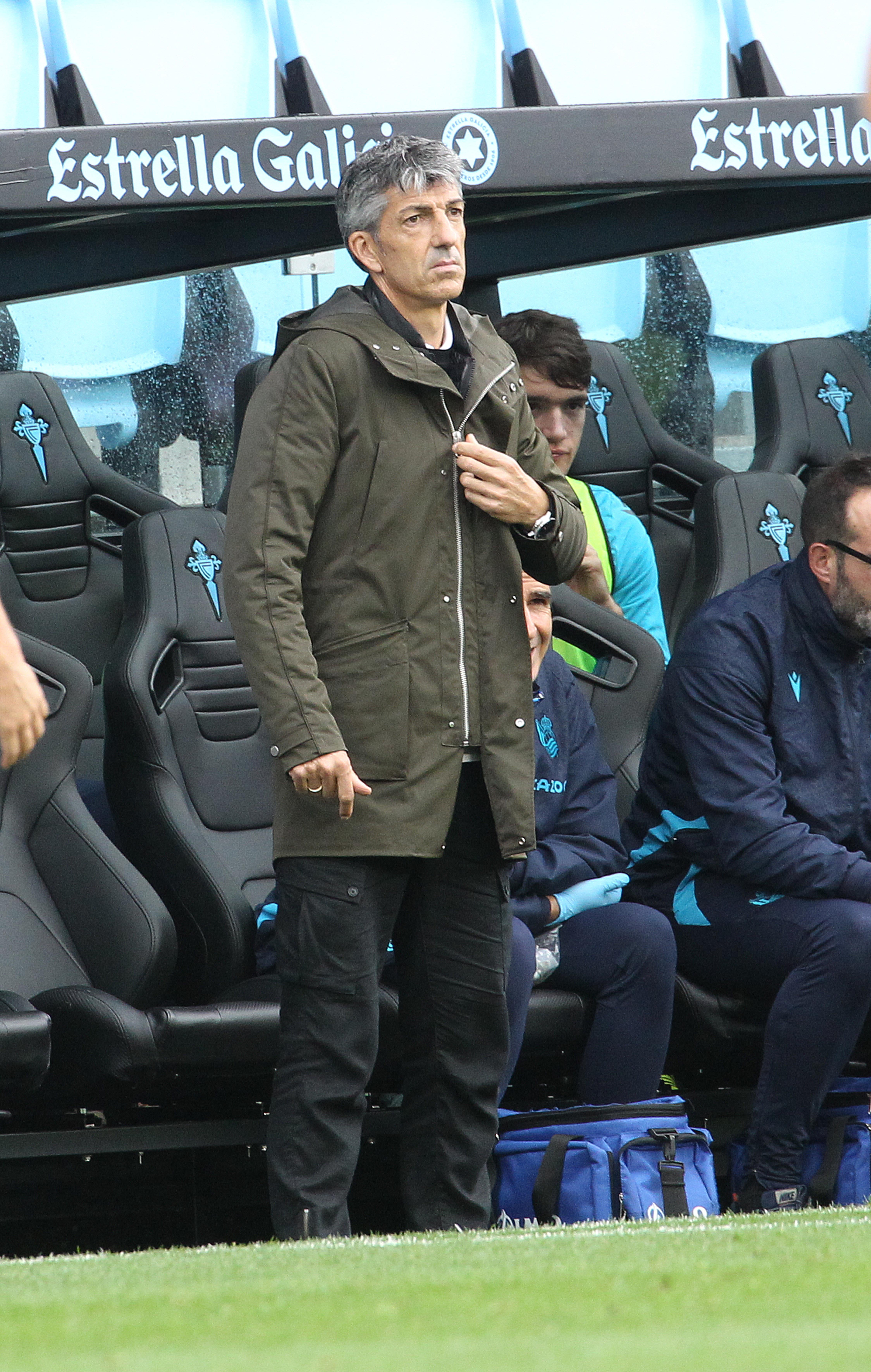 VIGO, 16/10/2022.- El entrenador de la Real Sociedad Imanol Alguacil, durante el partido de la jornada 9 de LaLiga Santander celebrado este domingo en el estadio Balaídos de Vigo. EFE / Salvador Sas
