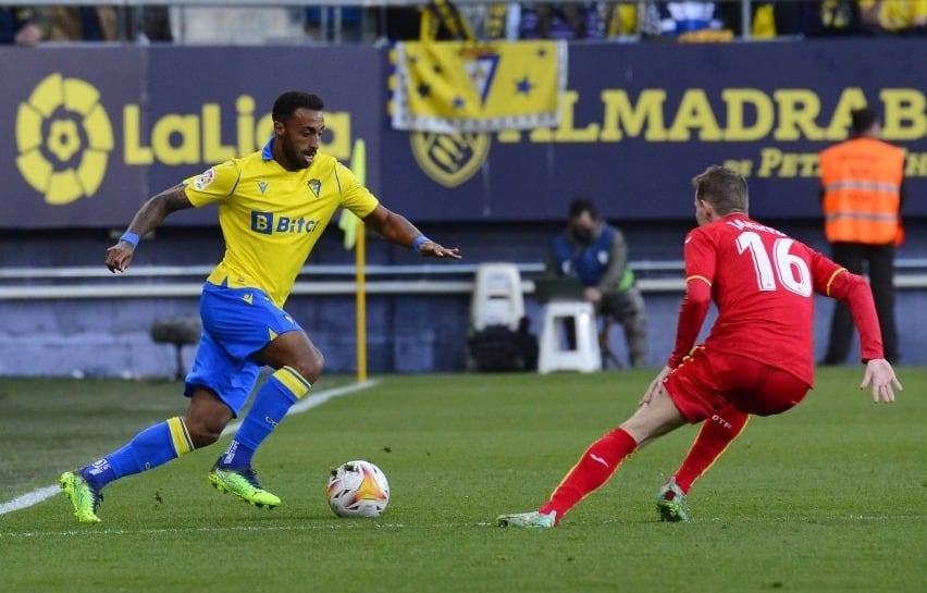 Akapo durante el partido del Cádiz ante el Getafe. Foto: Cádiz CF