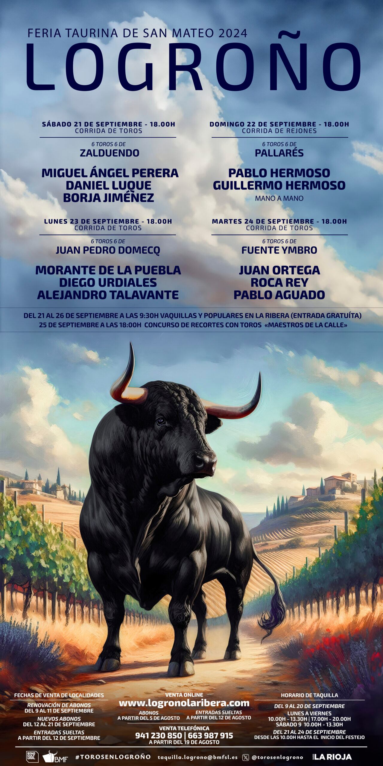 Cartel de la Feria Taurina de San Mateo en Logroño