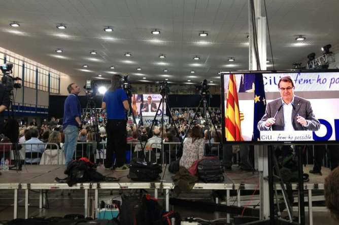 Una imagen del acto de CiU en Sabadell