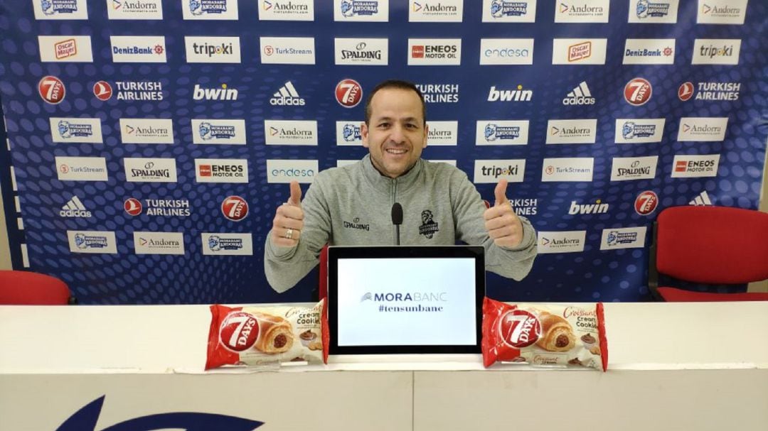 L&#039;entrenador adjunt del Morabanc, David Eudal, a la roda de premsa prèvia al partit d&#039;Eurocup d&#039;aquest dimecres contra l&#039;Unicaja.