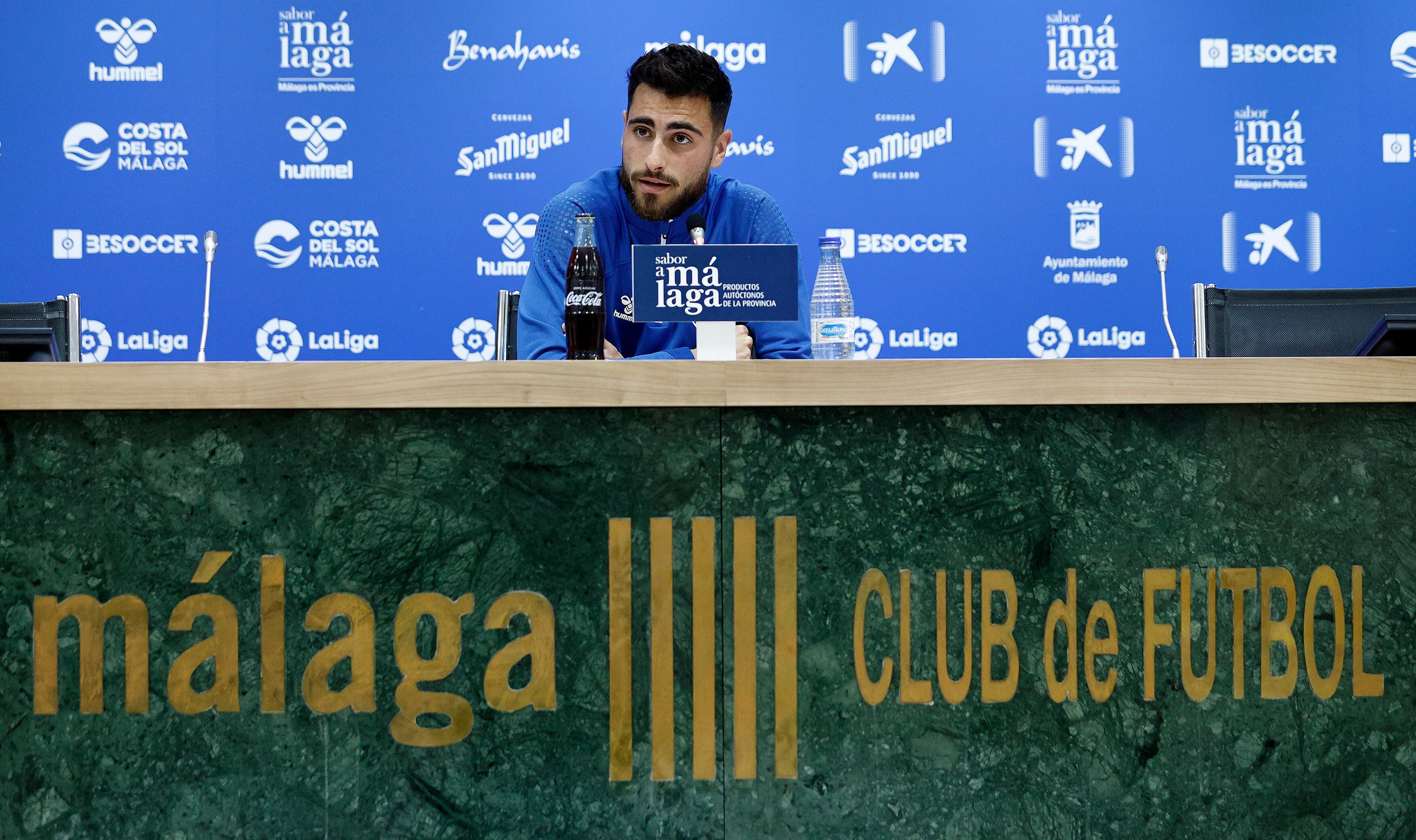 El centrocampista del Málaga Luis Muñoz habló en rueda de prensa para pedir perdón por su expulsión ante el Albacete