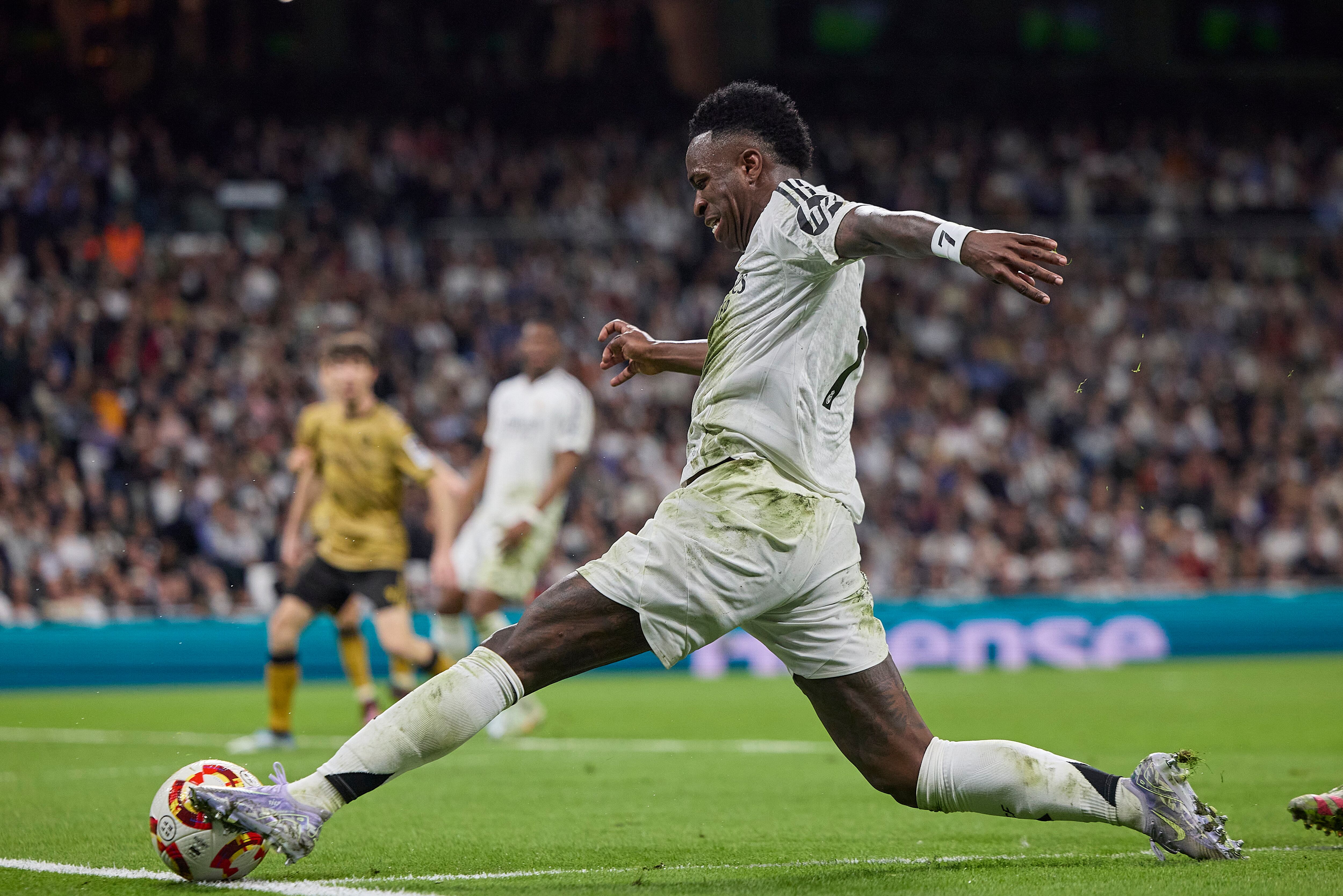 Vinicius JR, durante el partido entre el Real Madrid y la Real Sociedad