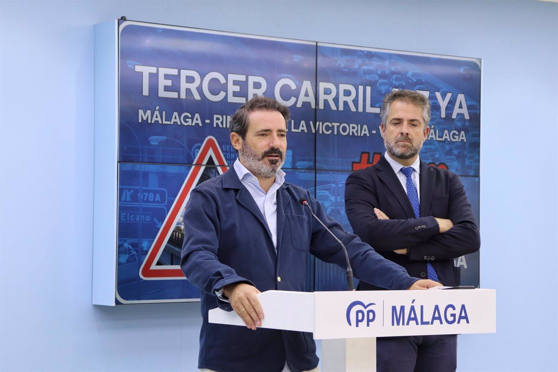 Un momento de la rueda de prensa del PP de Málaga este martes