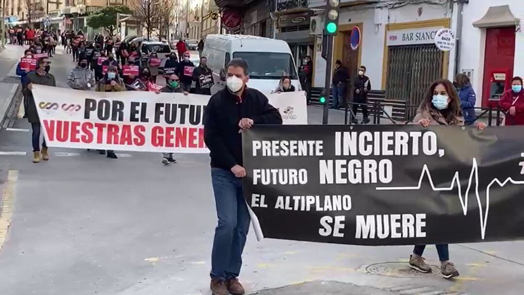 Manifestación del sector empresarial del norte de la provincia en Baza