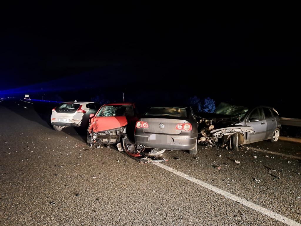 Colisión múltiple en la A-67 a la altura de Aguilar de Campoo por una placa de hielo en la vía