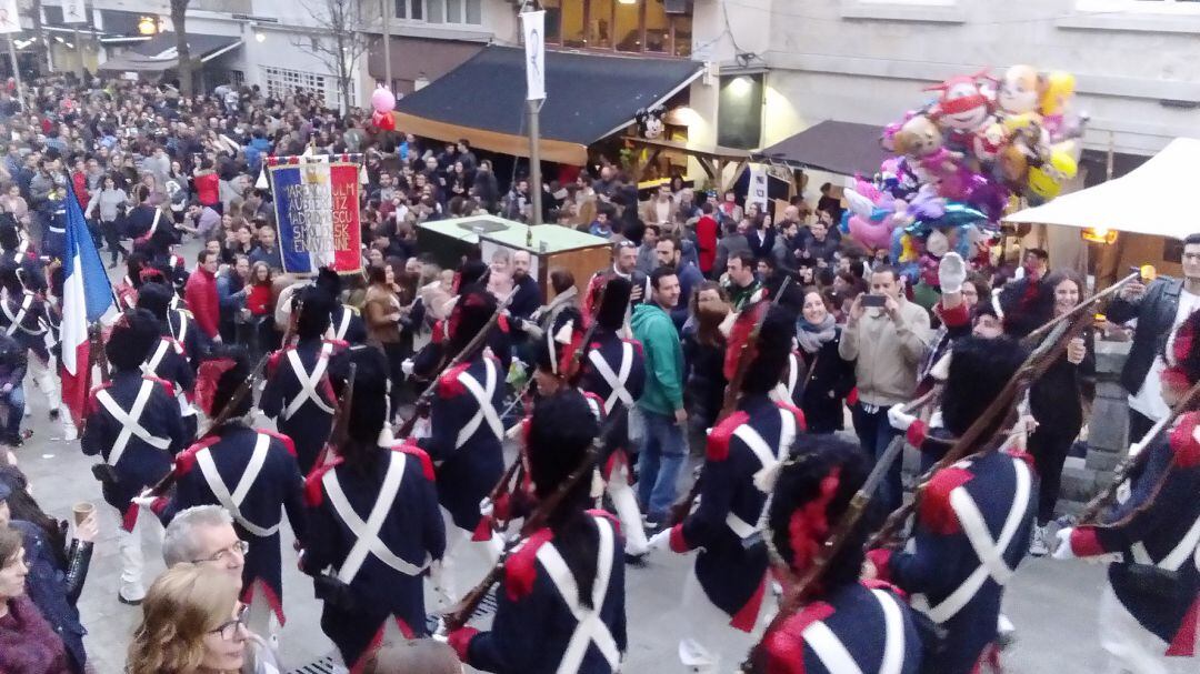 Tropas francesas por las calles del Casco Vello