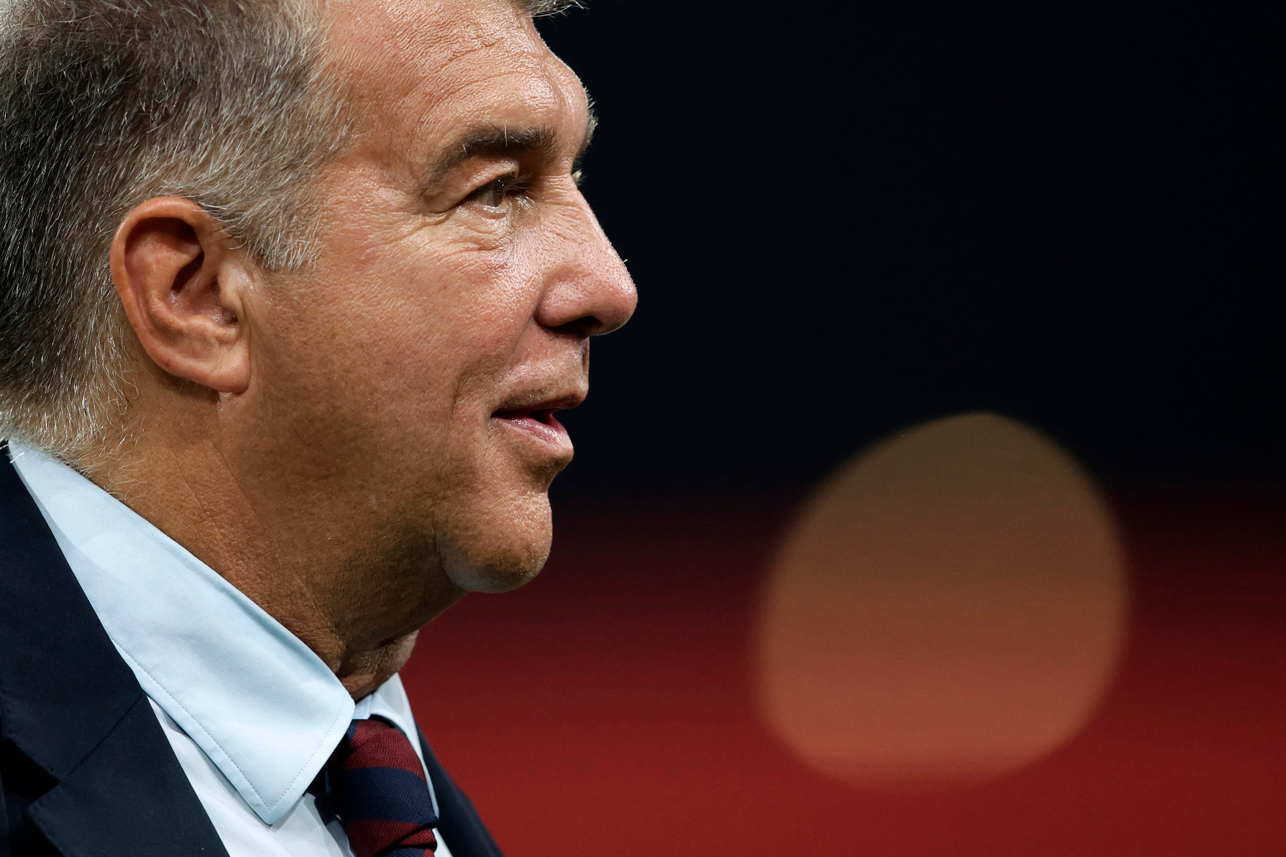 Joan Laporta, durante un partido del FC Barcelona