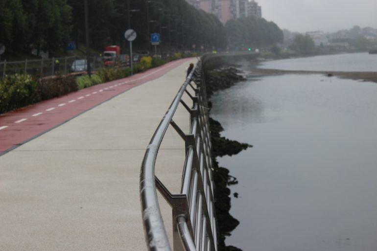 Un tramo  del bidegorri abierto al público en Behobia