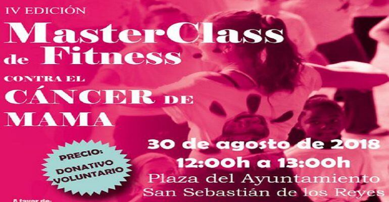 Cartel de  la ‘Master Class Fitness contra el cáncer de mama’