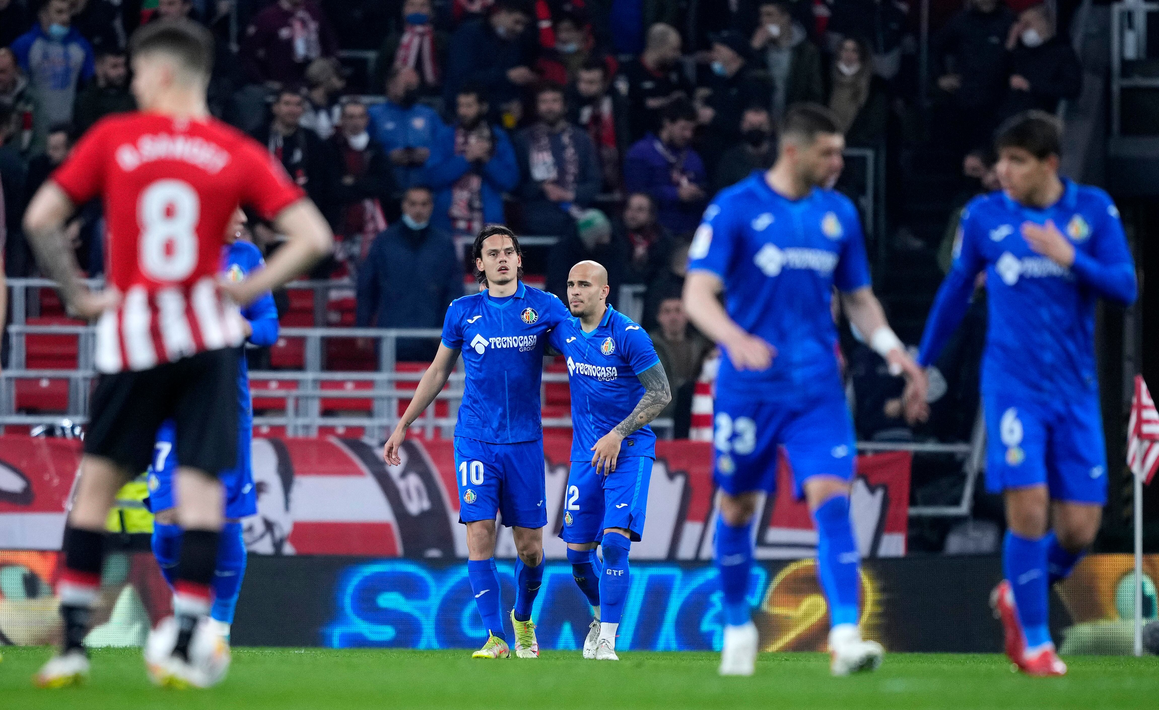 Oihan Sancet se lamenta por el gol encajado ante el Getafe